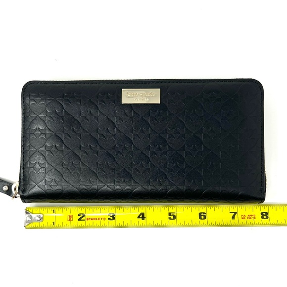 Kate Spade Neda Penn Place Embossed Black Leather Zip Around Wallet - Picture 9 of 10
